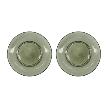 Assiette Rain Ø21 cm, lot de 2 - Vert - House Doctor