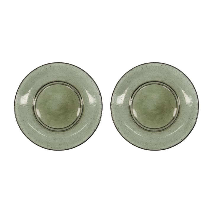 Assiette Rain Ø21 cm, lot de 2 - Vert - House Doctor