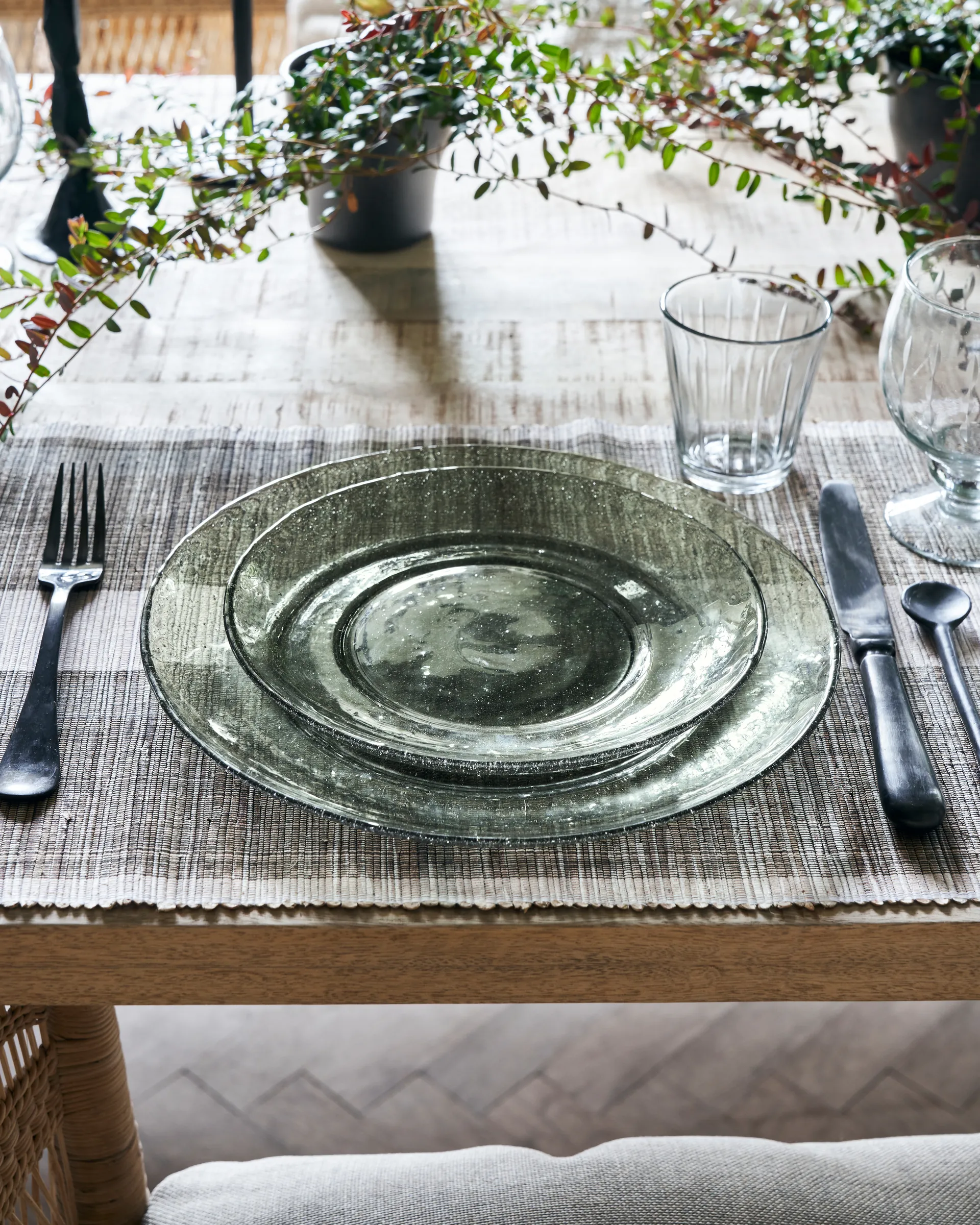 Assiette Rain Ø21 cm, lot de 2, Vert House Doctor