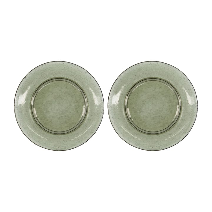 Assiette Rain Ø27 cm, lot de 2 - Vert - House Doctor