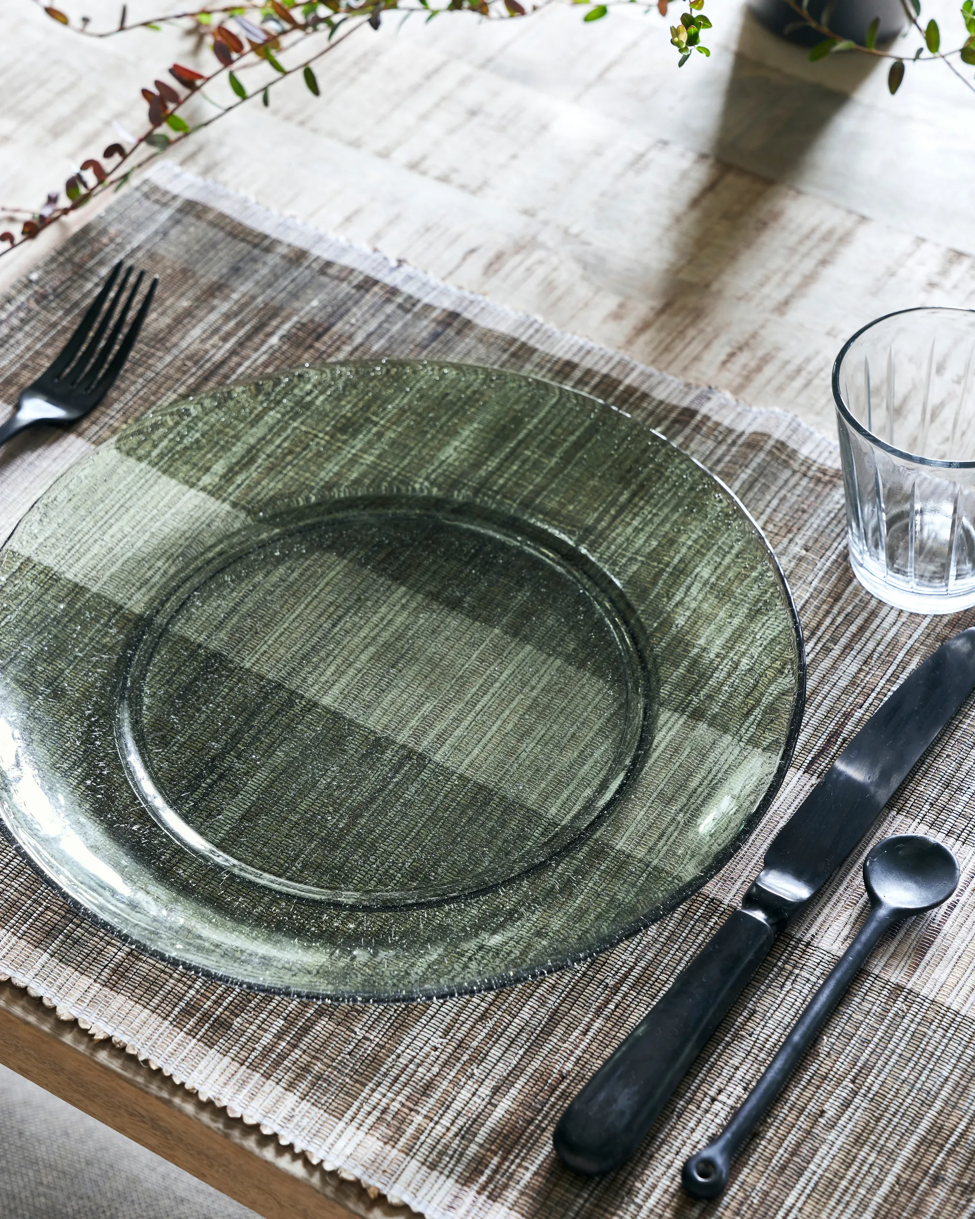 Assiette Rain Ø27 cm, lot de 2, Vert House Doctor
