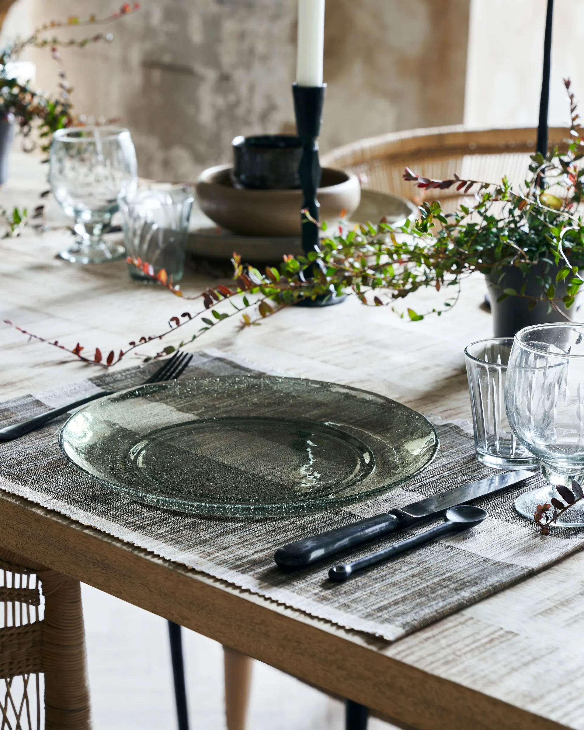 Assiette Rain Ø27 cm, lot de 2, Vert House Doctor