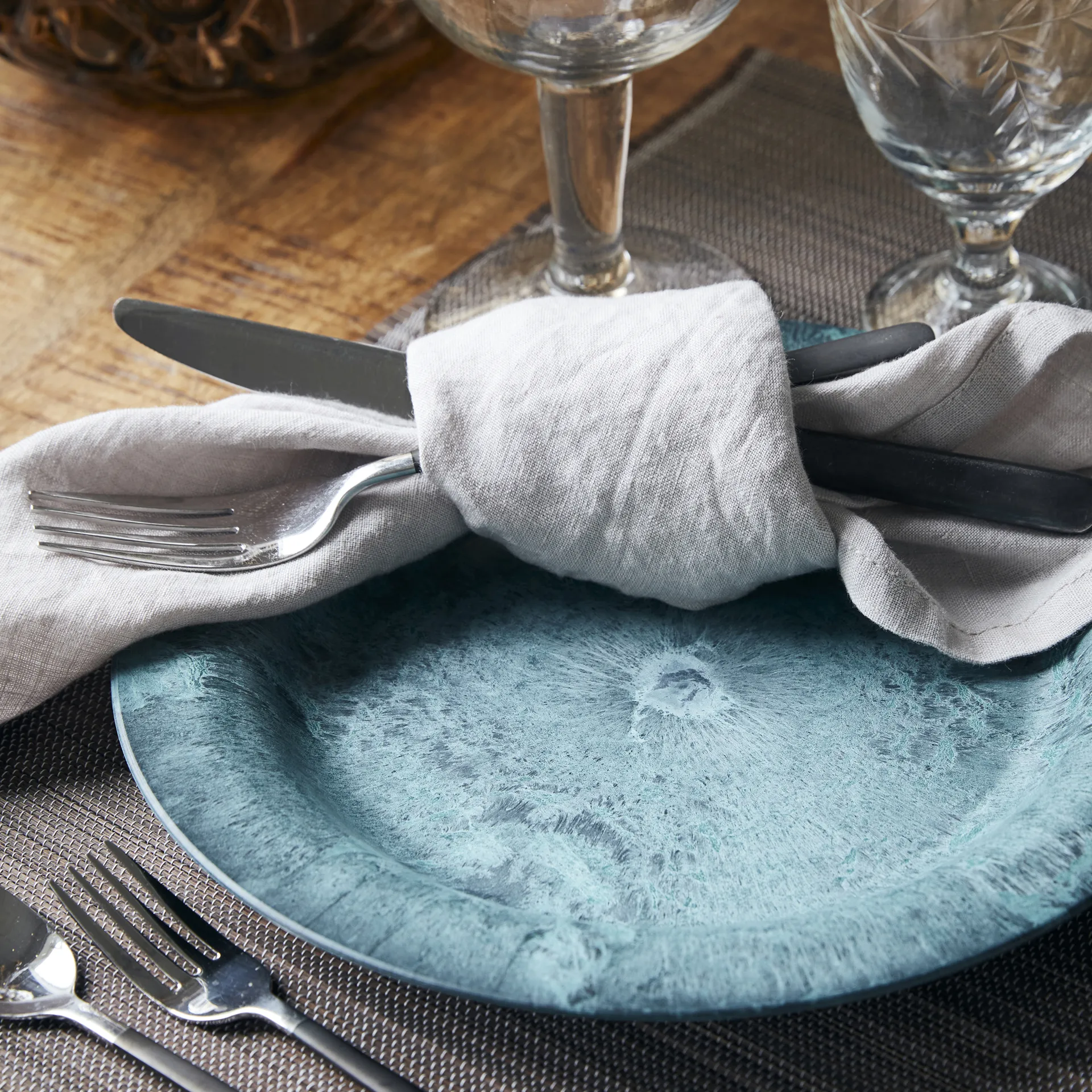 Assiette Serveur 24cm Lot de 4, Vert House Doctor