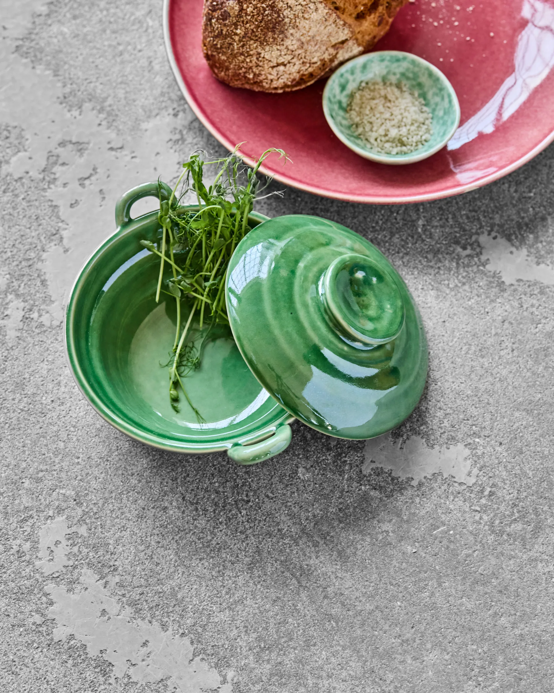 Bocal Diva avec couvercle, Vert House Doctor