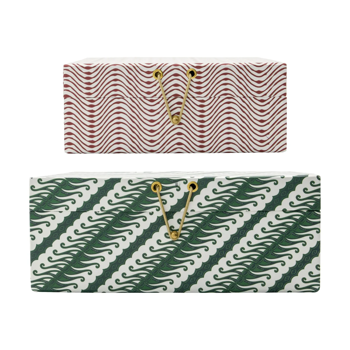 Boîtes de rangement Keep rouge-vert, 2 pièces House Doctor