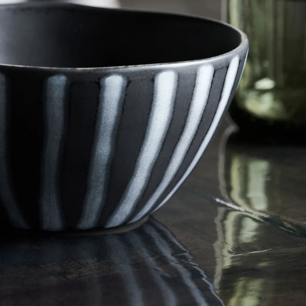 Bol Line Ø12 cm, Noir-marron House Doctor