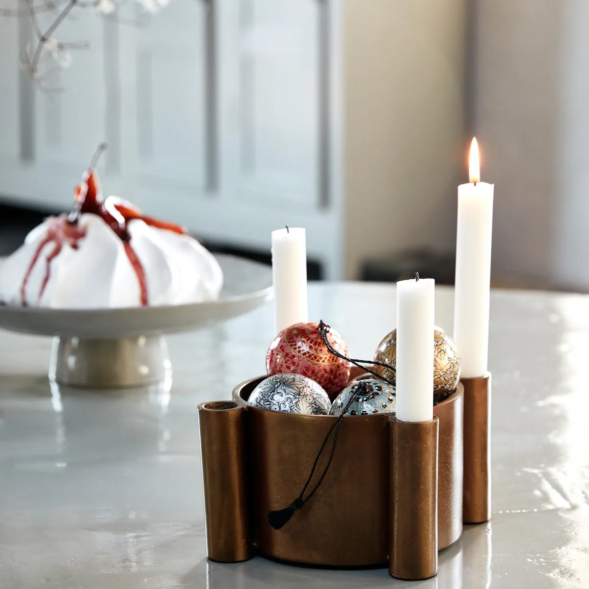 Bougeoir de l'avent Four, Laiton antique House Doctor