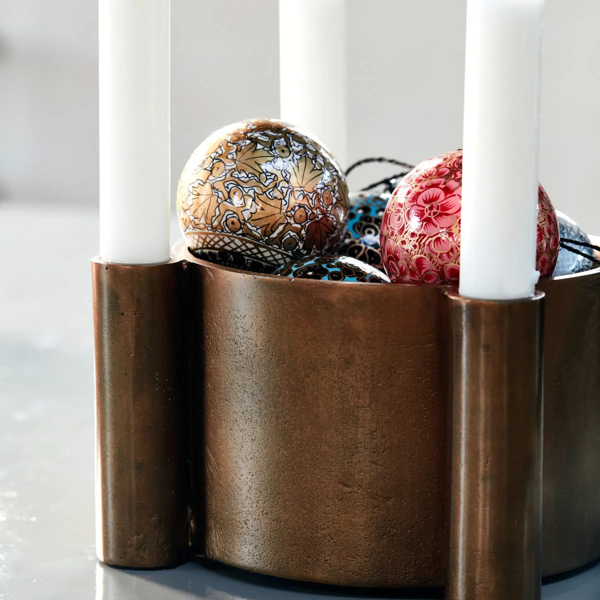 Bougeoir de l'avent Four, Laiton antique House Doctor