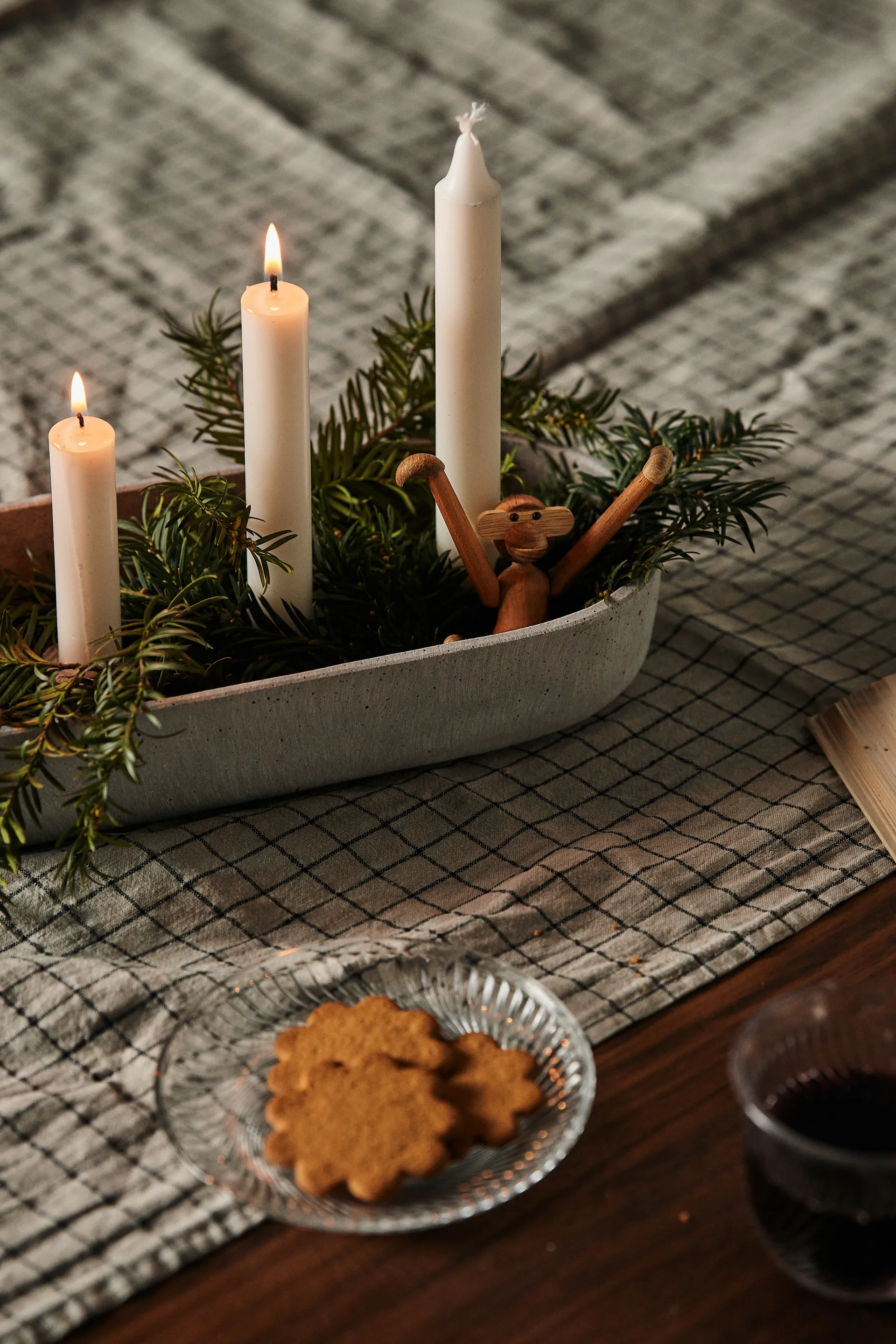Bougeoir de l'avent Marb 13x35 cm, Béton House Doctor