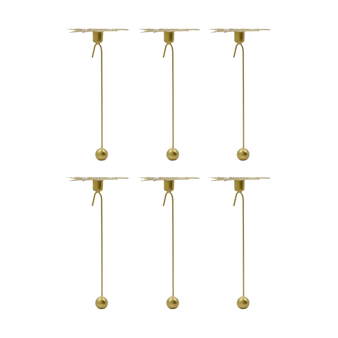 Bougeoir Leaves, 4 pièces, Couleur laiton antique House Doctor