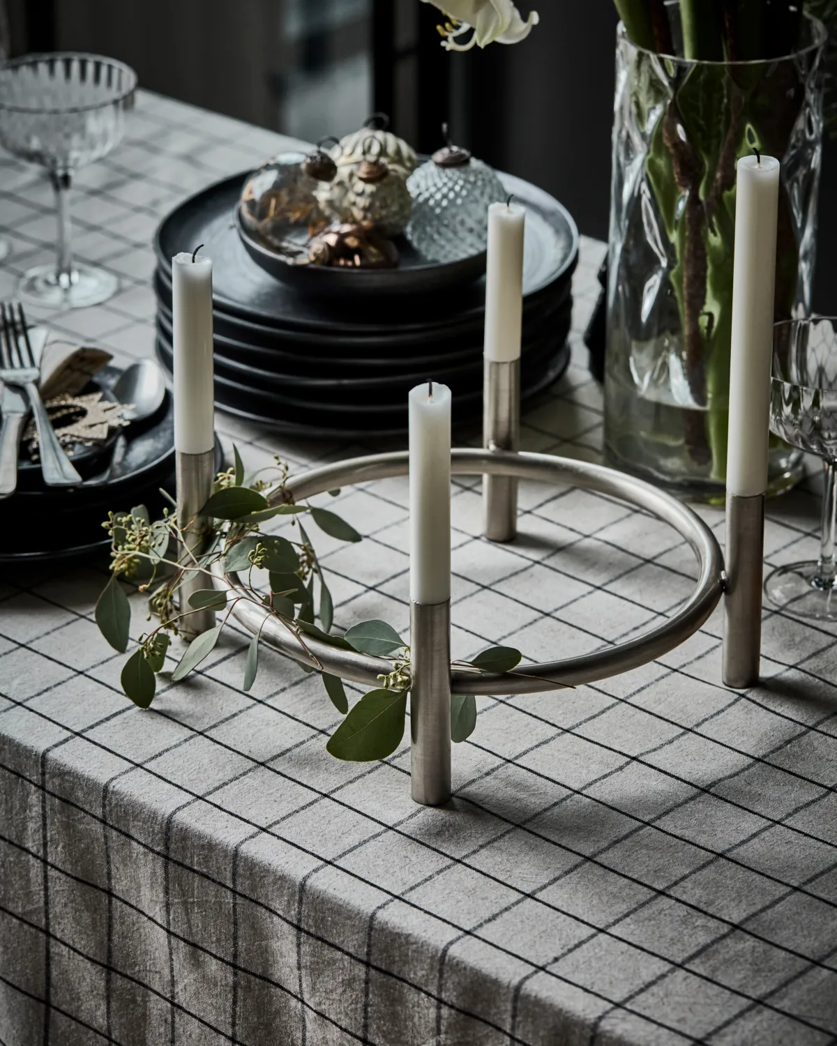 Bougeoir Maxi 102 cm, Argent antique House Doctor