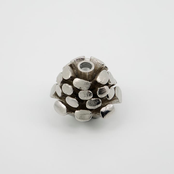 Bougeoir Pine Cone Ø7,5 cm, Argent antique House Doctor