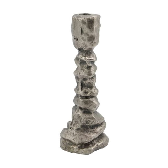 Bougeoir Raku argent antique - 20 cm - House Doctor