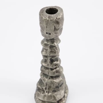 Bougeoir Raku argent antique - 20 cm - House Doctor