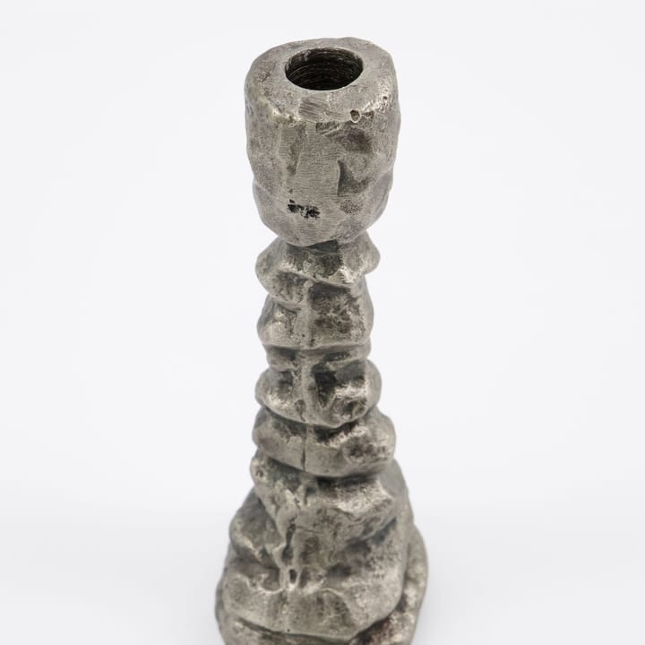 Bougeoir Raku argent antique, 20 cm House Doctor