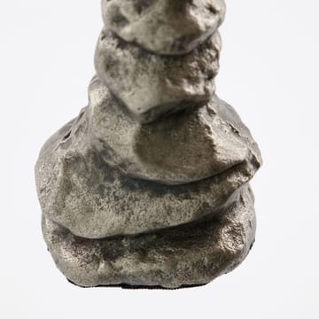 Bougeoir Raku argent antique - 20 cm - House Doctor