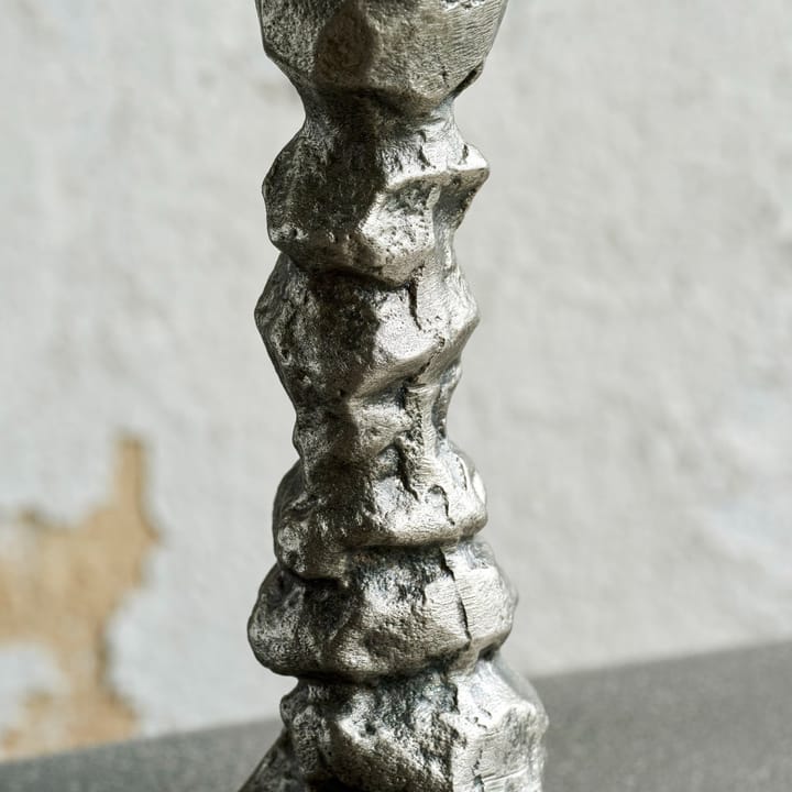Bougeoir Raku argent antique, 20 cm House Doctor