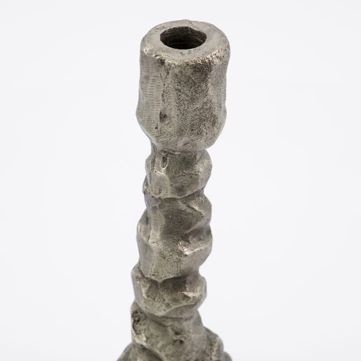 Bougeoir Raku argent antique, 25 cm House Doctor