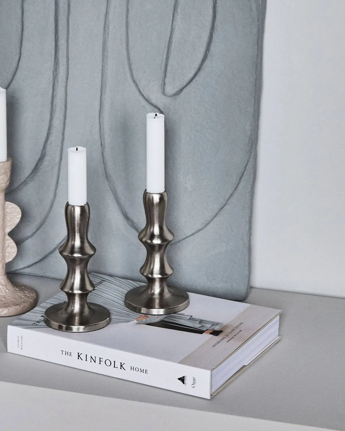 Bougeoir Reese, lot de 2, Silver finish House Doctor