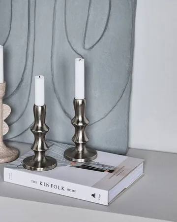 Bougeoir Reese, lot de 2 - Silver finish - House Doctor