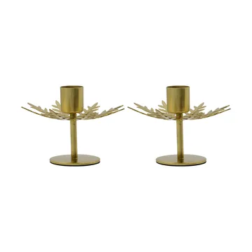 Bougeoir Snowflake lot de 2 - Coloris laiton antique - House Doctor