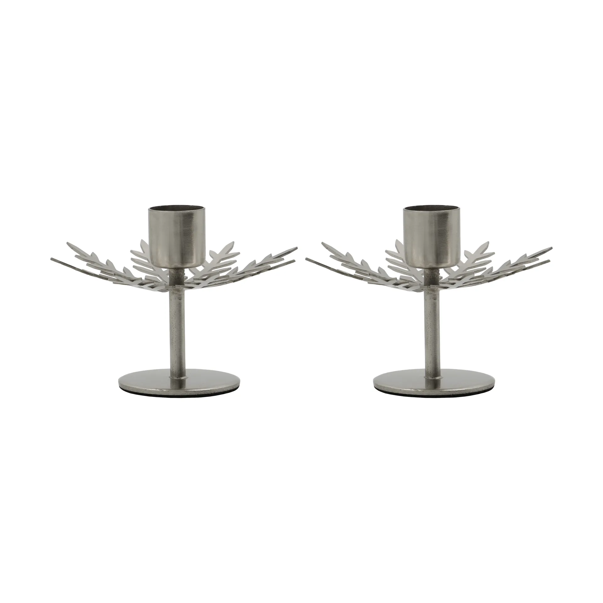 Bougeoir Snowflake lot de 2, Finition argent House Doctor