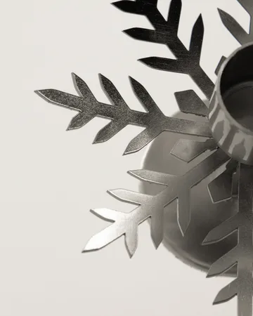 Bougeoir Snowflake lot de 2 - Finition argent - House Doctor