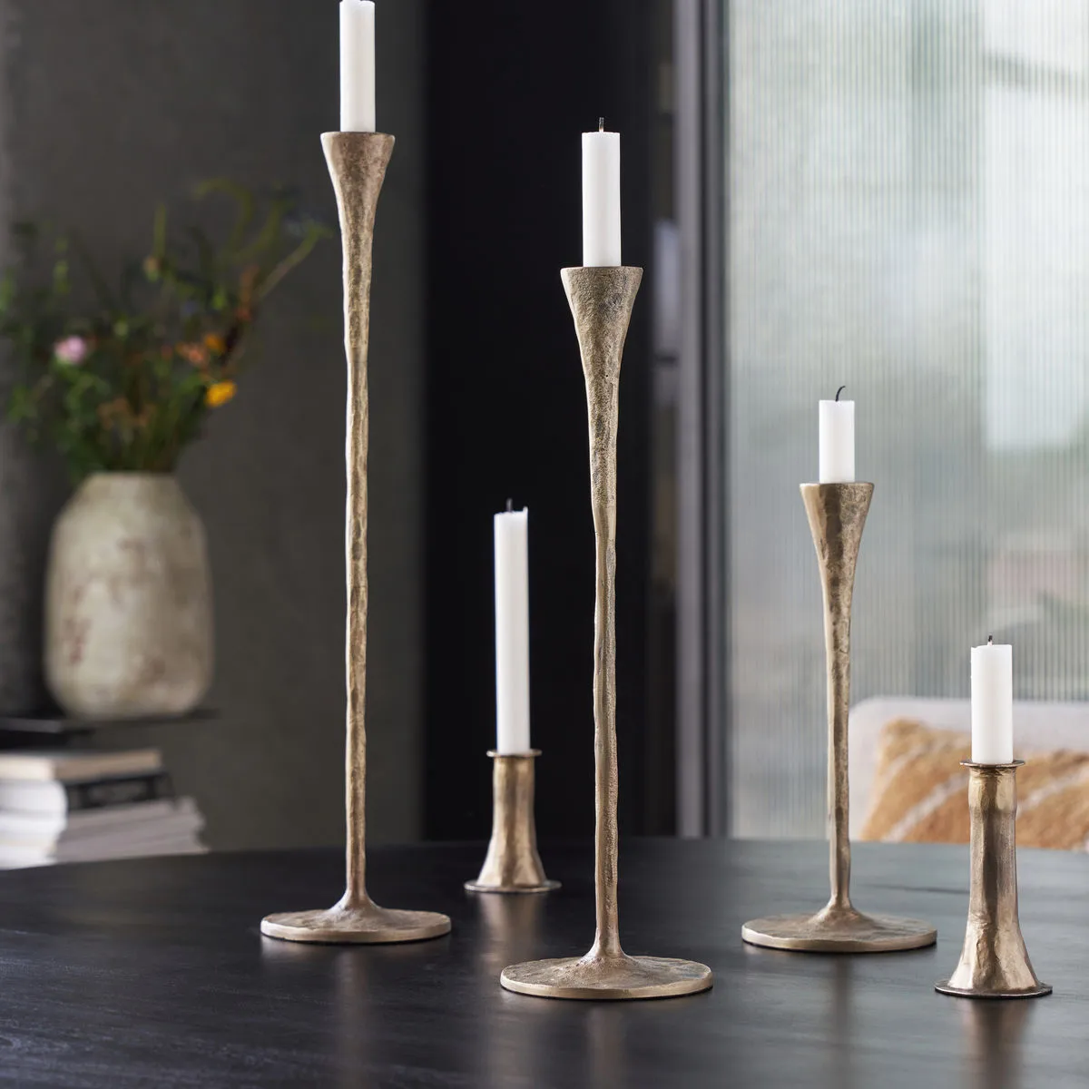 Bougeoir Stade 42,5 cm, Laiton antique House Doctor