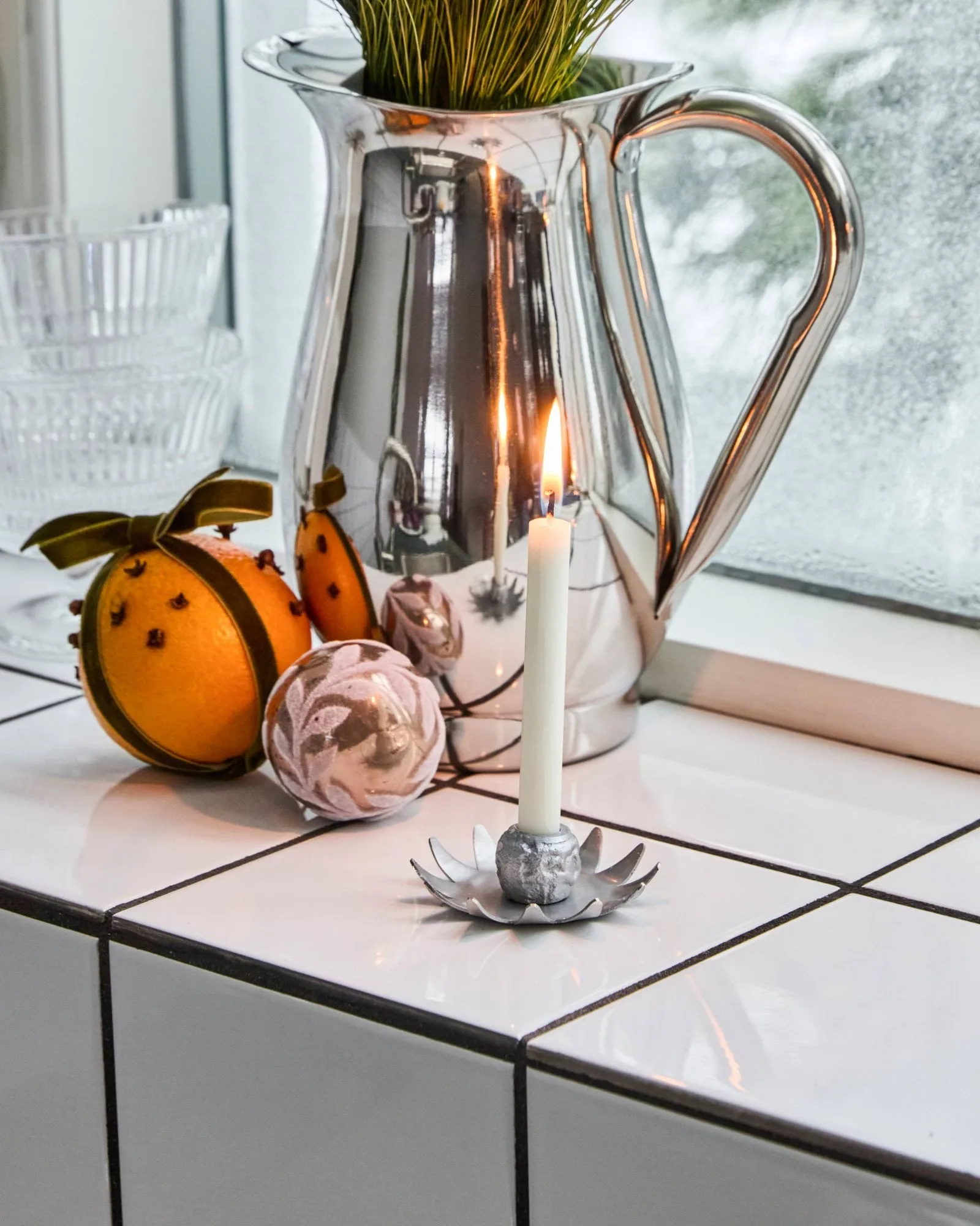 Bougeoir Starry, Finition argentée House Doctor