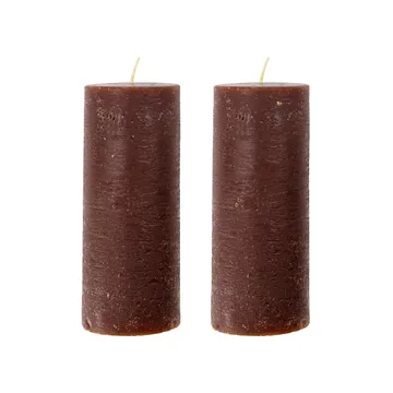 Bougie bloc Rustic Wax 15 cm Lot de 2 - Cognac - House Doctor