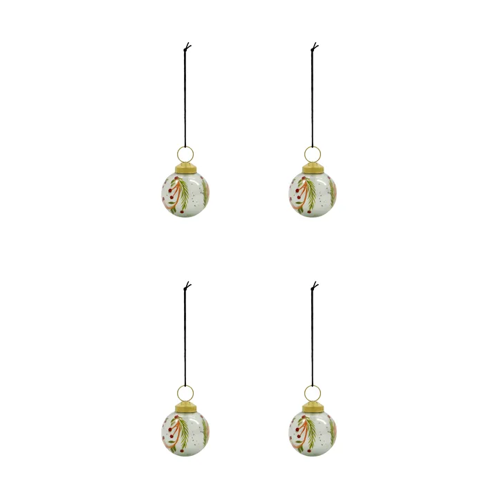 Boule de Noël Antico lot de 4 - Bleu clair - House Doctor