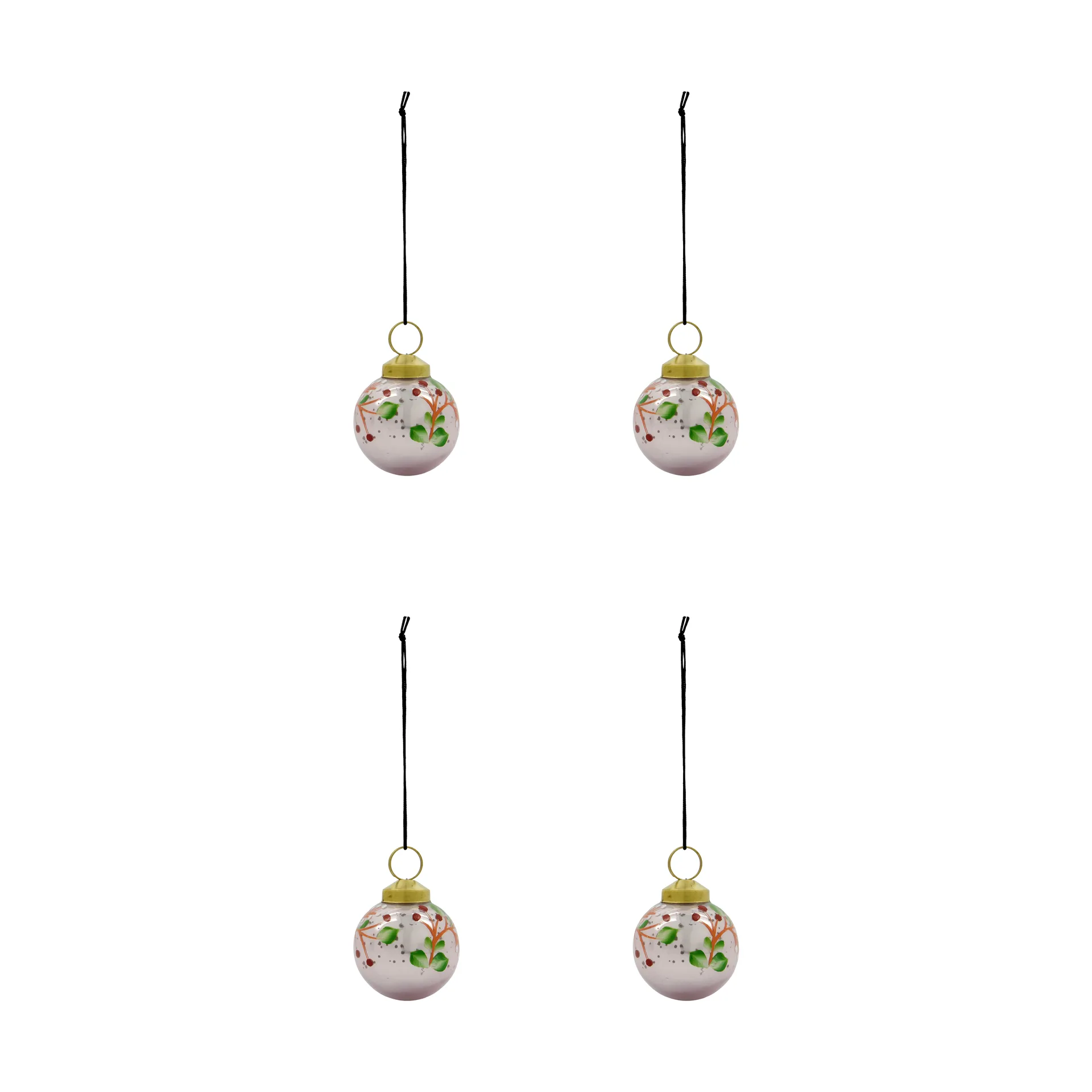 Boule de Noël Antico lot de 4, Rose House Doctor