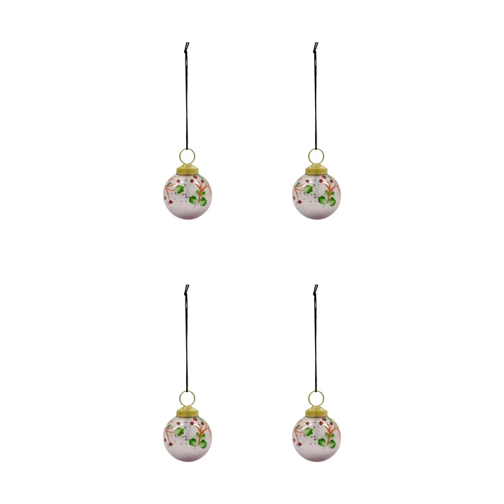 Boule de Noël Antico lot de 4 - Rose - House Doctor