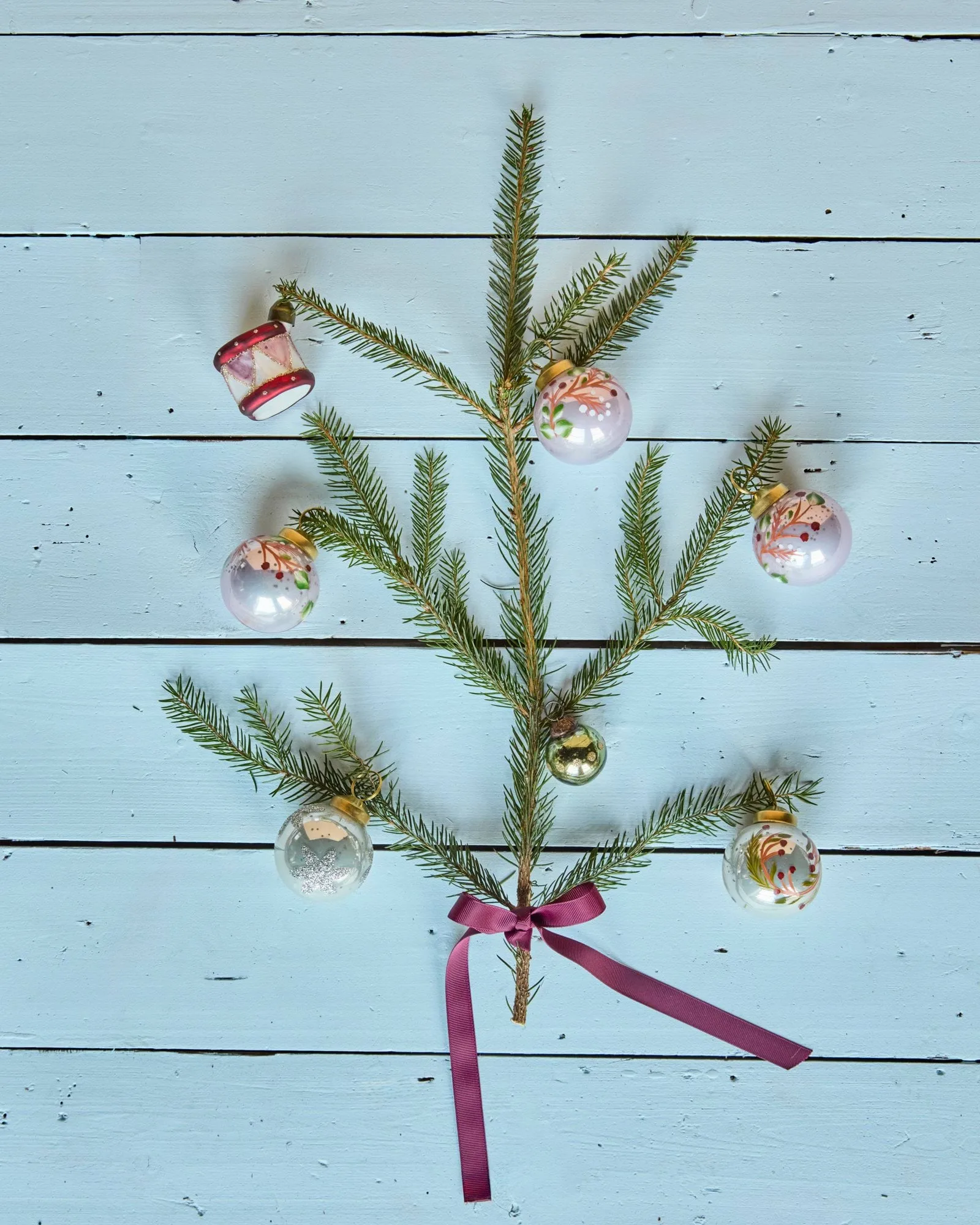 Boule de Noël Antico lot de 4, Rose House Doctor