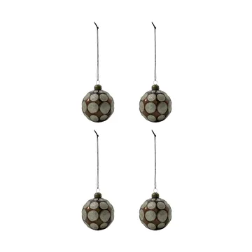 Boule de Noël Auro Ø8 cm, lot de 4 - Marron - House Doctor