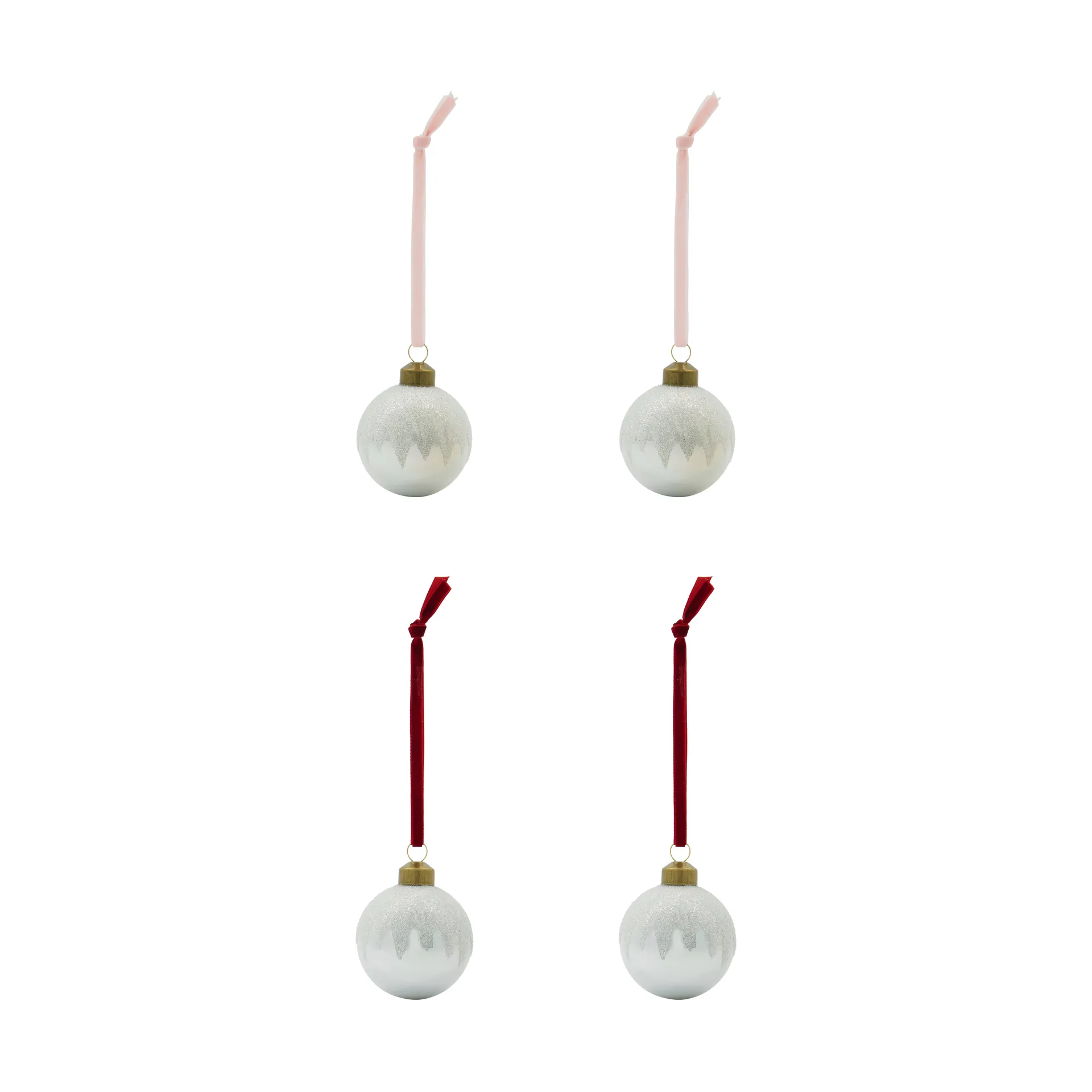 Boule de Noël Bano lot de 4, Argent House Doctor