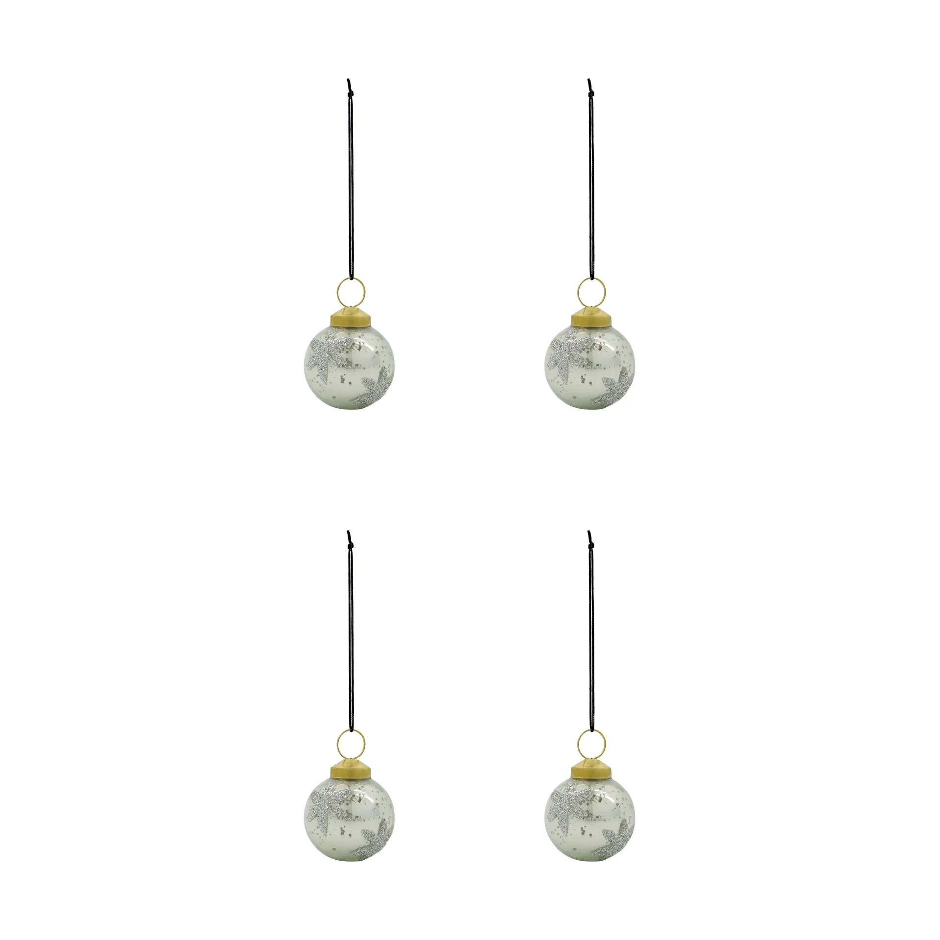 Boule de Noël Fiore lot de 4, Bleu clair House Doctor