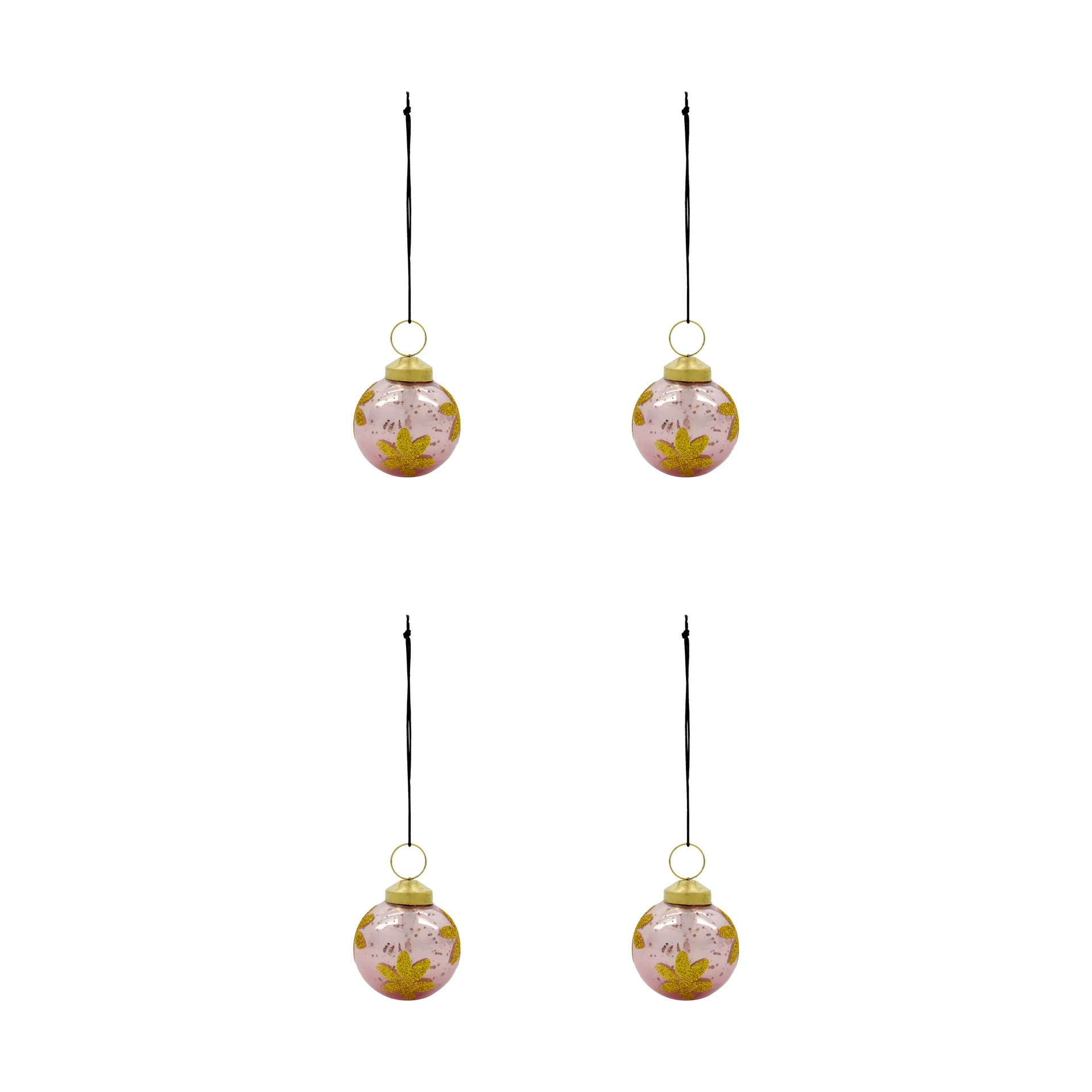 Boule de Noël Fiore lot de 4, Rose House Doctor