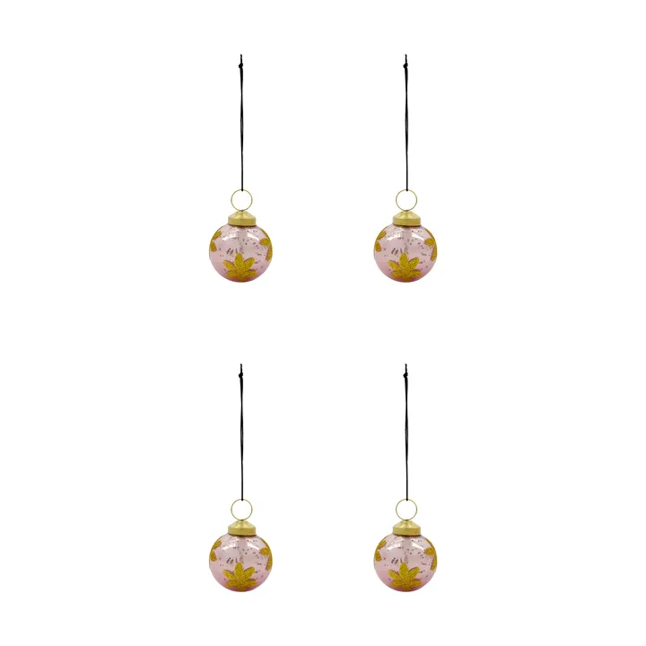 Boule de Noël Fiore lot de 4 - Rose - House Doctor
