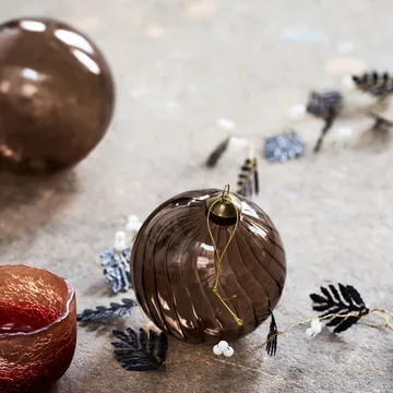 Boule de Noël Fluted Ø10 cm - Amber - House Doctor