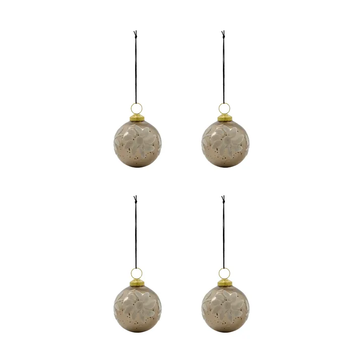 Boule de Noël Luto lot de 4 - Sable - House Doctor