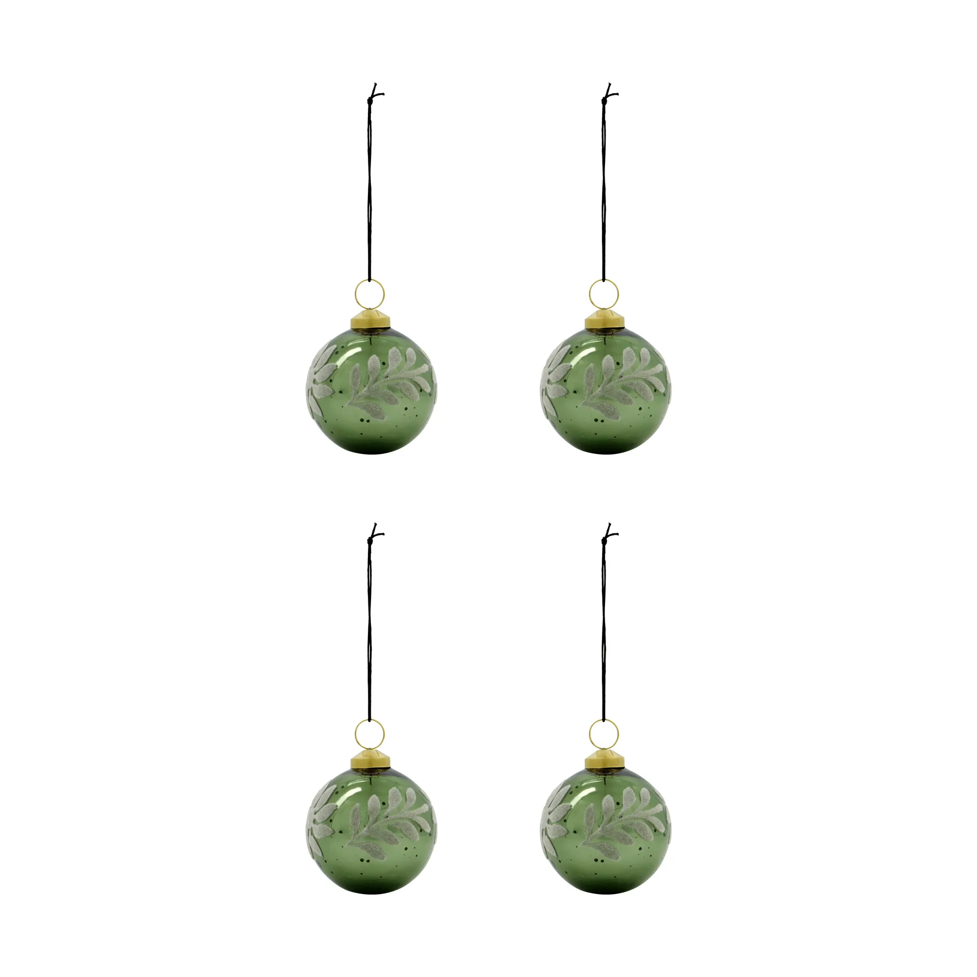 Boule de Noël Luto lot de 4, Vert House Doctor