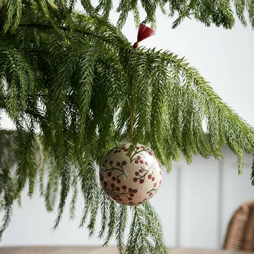 Boule de Noël Mache Ø8 cm - Sable - House Doctor