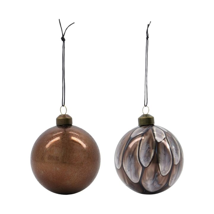 Boule de Noël Runy Ø8 cm, 2 pièces - Marron - House Doctor