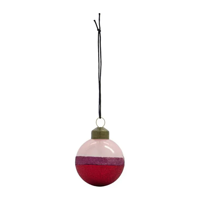 Boule de Noël Stripe Ø5 cm, Rose-rouge House Doctor