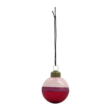 Boule de Noël Stripe Ø5 cm - Rose-rouge - House Doctor