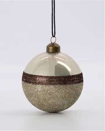 Boule de Noël Stripe Ø8 cm - Sand - House Doctor