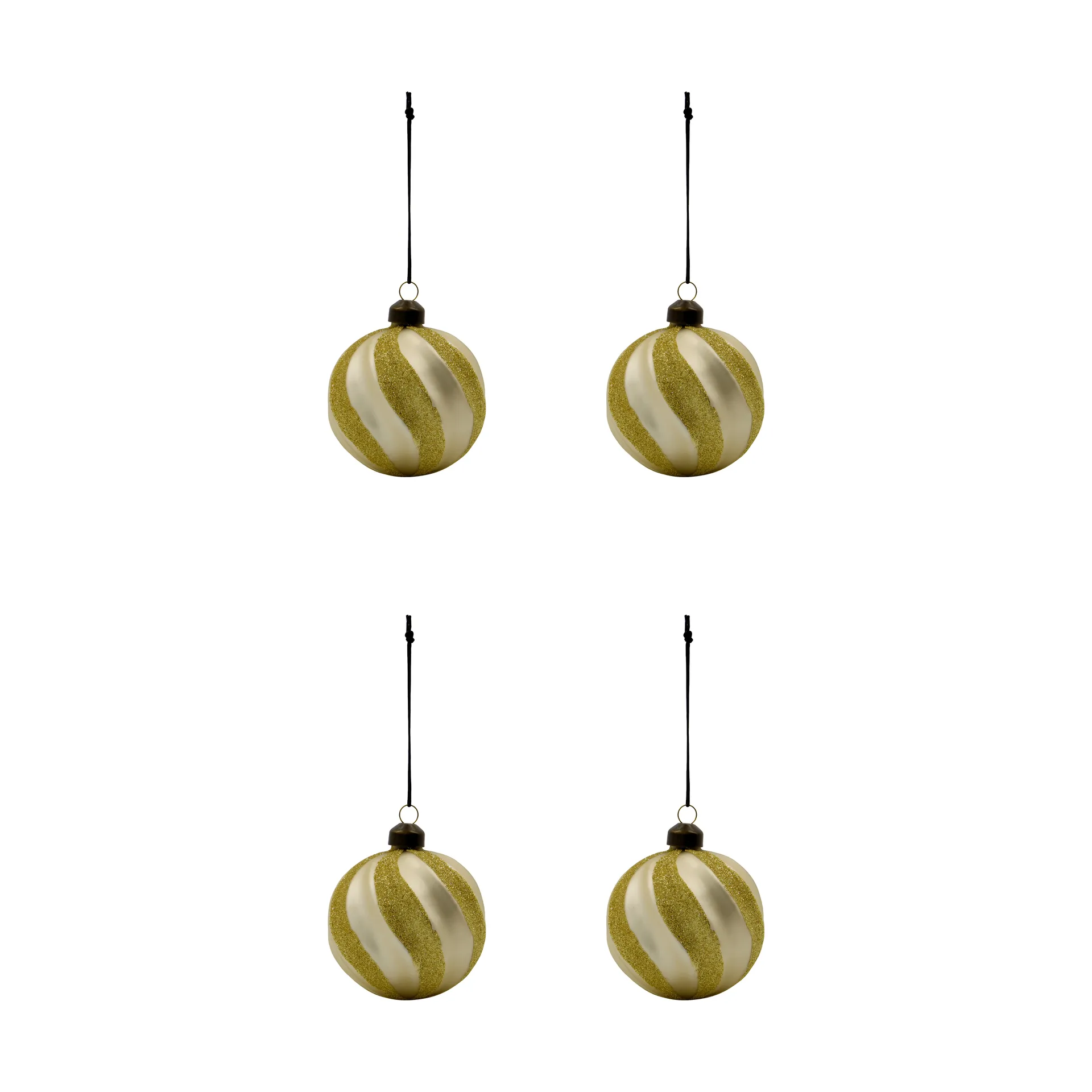Boule de Noël Swirl lot de 4, Champagne-or House Doctor