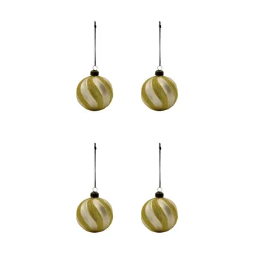 Boule de Noël Swirl lot de 4 - Champagne-or - House Doctor