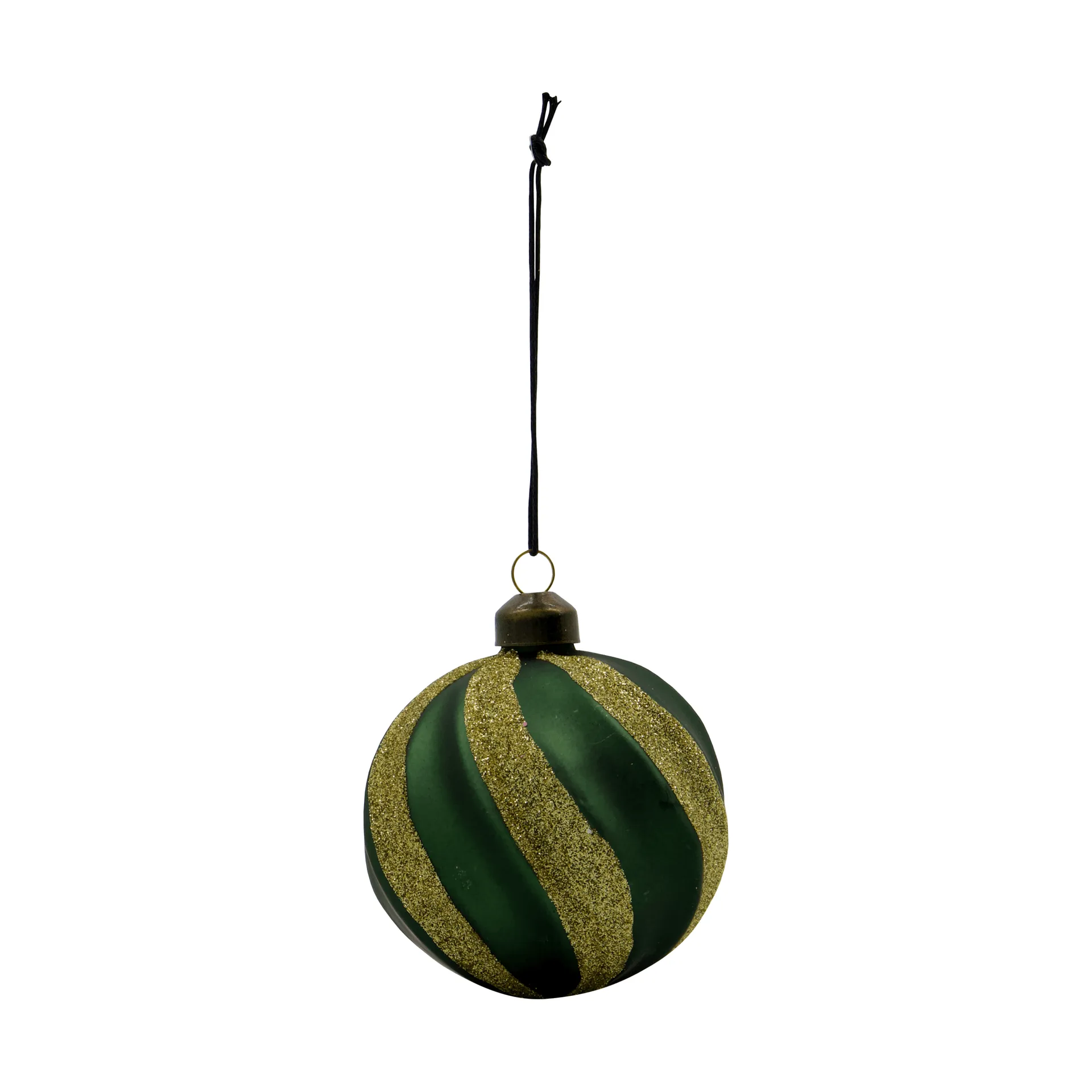 Boule de Noël Swirl lot de 4, Vert-or House Doctor